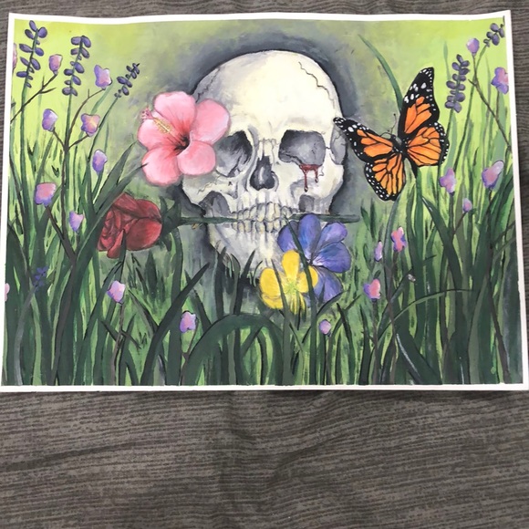 Skull painting (acrylic) - Picture 1 of 1